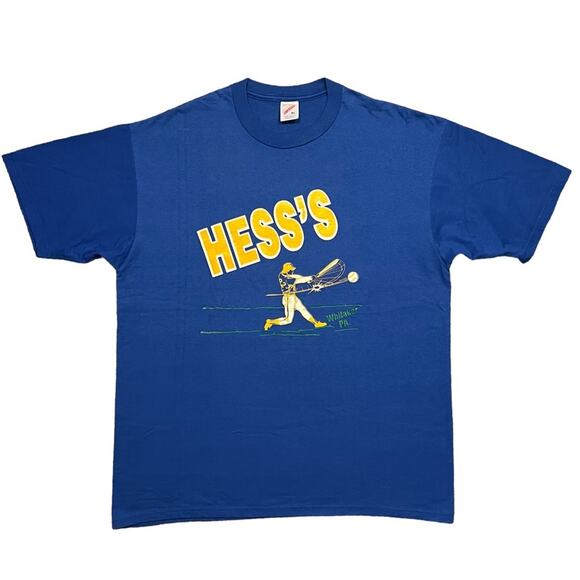 Hess’s Baseball Whitaker, PA Vintage USA Blue Gold Logo T-Shirt Mens Size XL - Picture 1 of 4